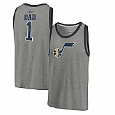 Utah Jazz Fanatics Branded Greatest Dad Tri-Blend Tank Top - Heathered Gray,baseball caps,new era cap wholesale,wholesale hats
